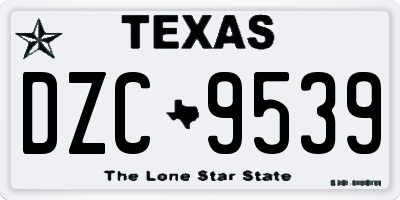 TX license plate DZC9539