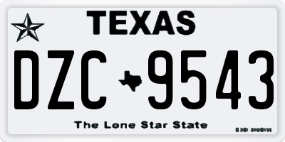 TX license plate DZC9543