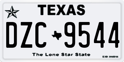 TX license plate DZC9544