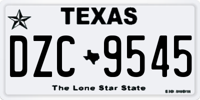 TX license plate DZC9545