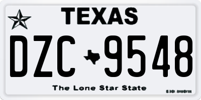 TX license plate DZC9548