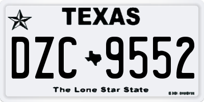 TX license plate DZC9552