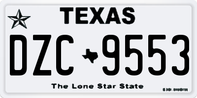 TX license plate DZC9553
