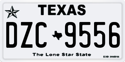 TX license plate DZC9556