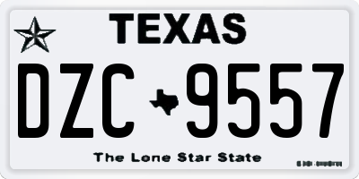 TX license plate DZC9557