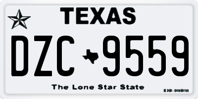 TX license plate DZC9559