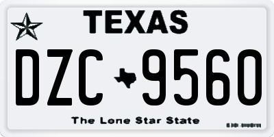 TX license plate DZC9560