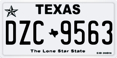 TX license plate DZC9563