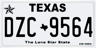 TX license plate DZC9564
