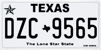 TX license plate DZC9565