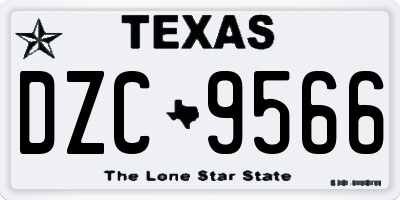TX license plate DZC9566