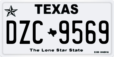 TX license plate DZC9569