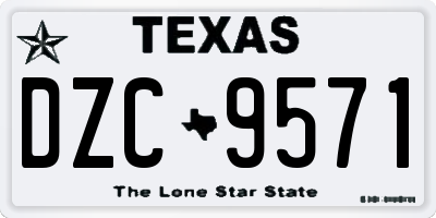 TX license plate DZC9571