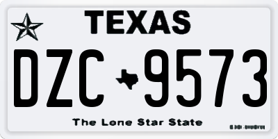 TX license plate DZC9573