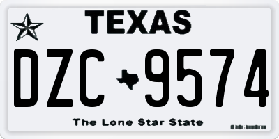 TX license plate DZC9574