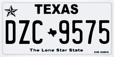 TX license plate DZC9575