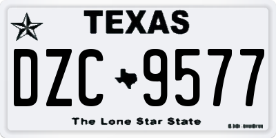 TX license plate DZC9577