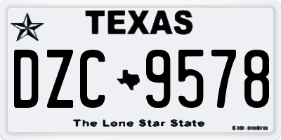 TX license plate DZC9578