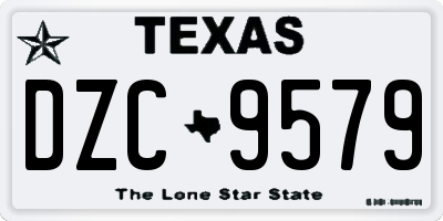 TX license plate DZC9579