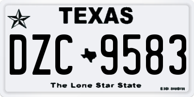 TX license plate DZC9583