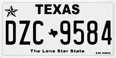 TX license plate DZC9584