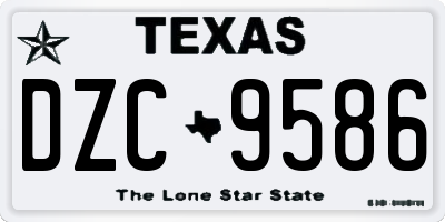 TX license plate DZC9586