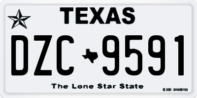TX license plate DZC9591