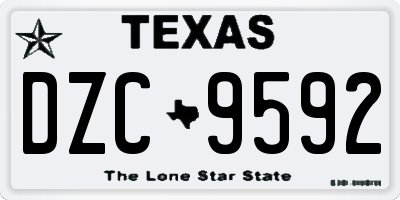 TX license plate DZC9592