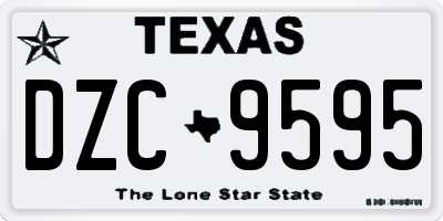 TX license plate DZC9595