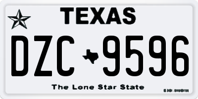 TX license plate DZC9596