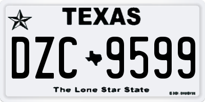 TX license plate DZC9599