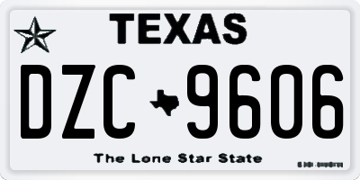 TX license plate DZC9606