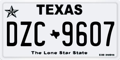 TX license plate DZC9607