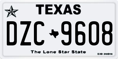 TX license plate DZC9608