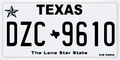 TX license plate DZC9610