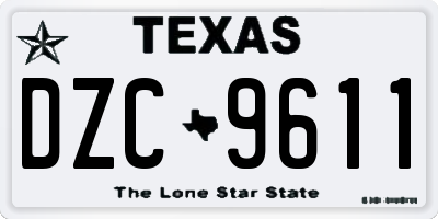 TX license plate DZC9611