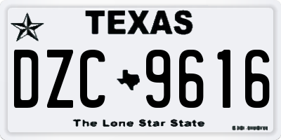 TX license plate DZC9616