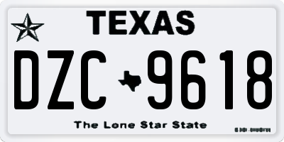TX license plate DZC9618