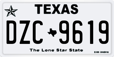 TX license plate DZC9619