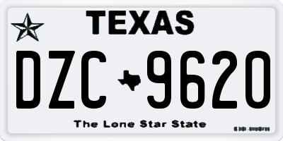 TX license plate DZC9620