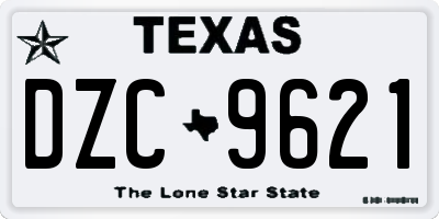 TX license plate DZC9621