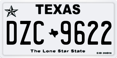 TX license plate DZC9622