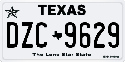 TX license plate DZC9629