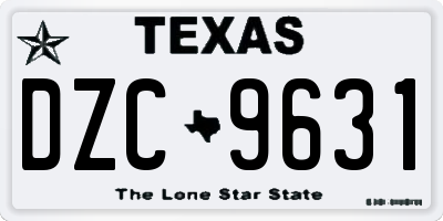 TX license plate DZC9631
