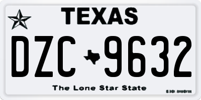 TX license plate DZC9632