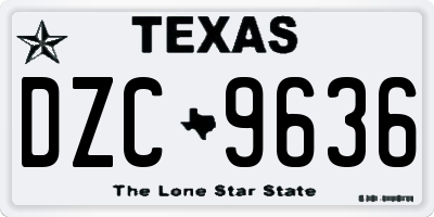 TX license plate DZC9636