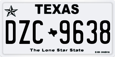 TX license plate DZC9638