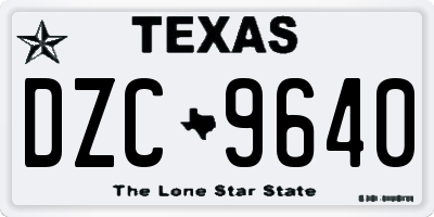 TX license plate DZC9640