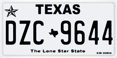 TX license plate DZC9644