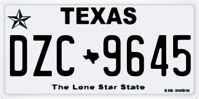 TX license plate DZC9645